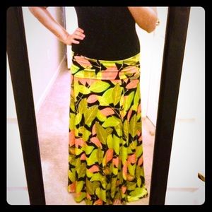 LuLaRoe Tropical Leaf Print Maxi Skirt, XXS (0-2)